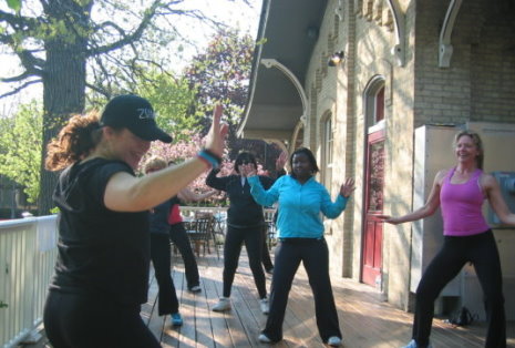 Zumba instructor Lisa Carbello gets the party started!